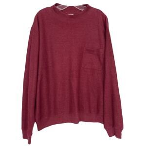 Vintage Haband Maroon Ribbed Long Sleeve Shirt Sz XL